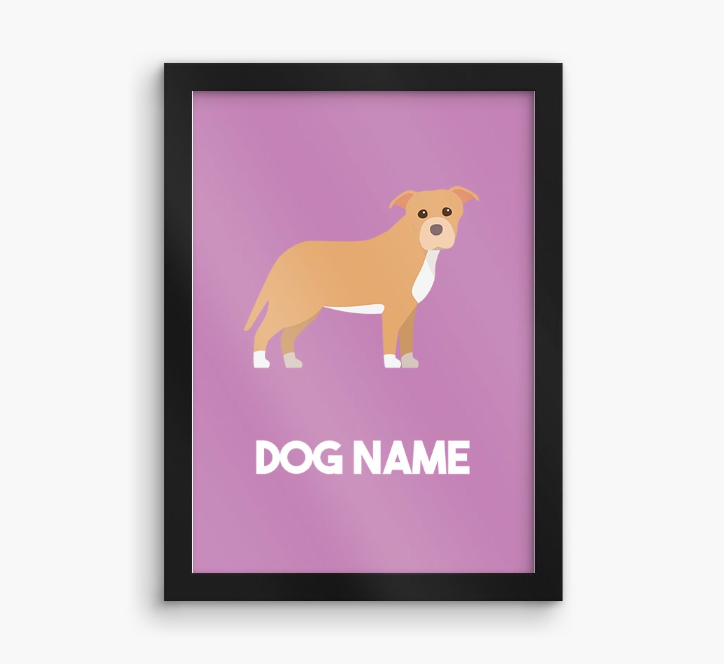Dog Name & Profile: Personalised {breedFullName} Framed Print