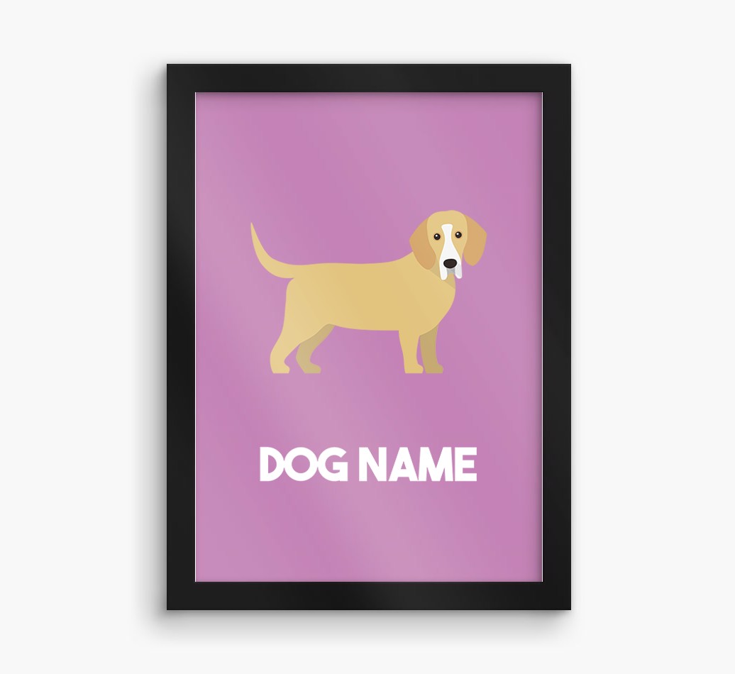 Dog Name & Profile: Personalised {breedFullName} Framed Print