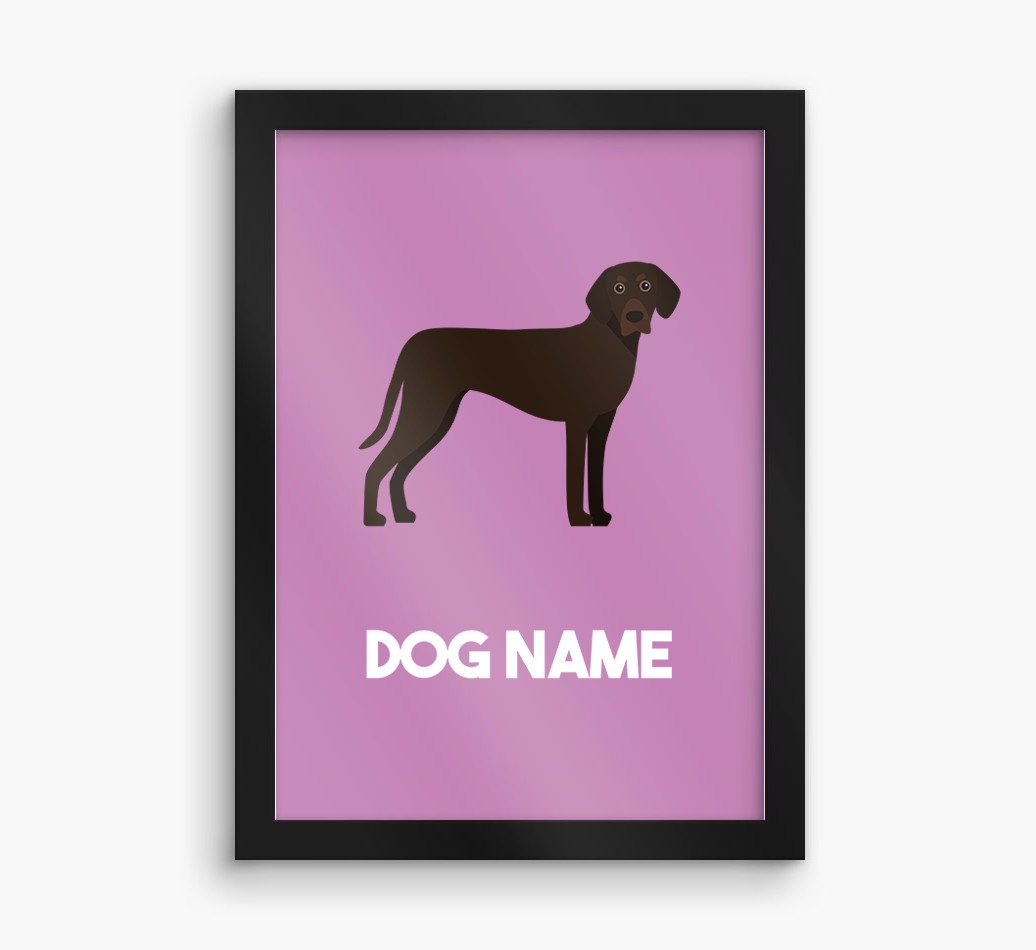 Dog Name & Profile: Personalised {breedFullName} Framed Print
