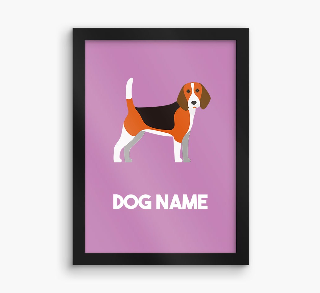 Dog Name & Profile: Personalised {breedFullName} Framed Print