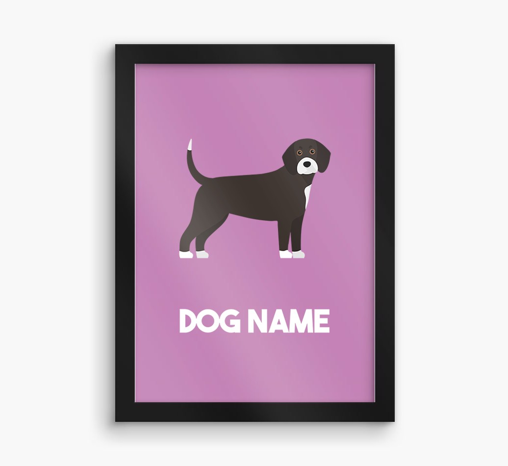 Dog Name & Profile: Personalised {breedFullName} Framed Print