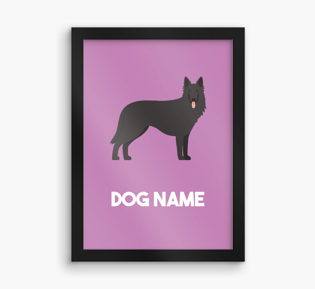 Dog Name & Profile: Personalised {breedFullName} Framed Print