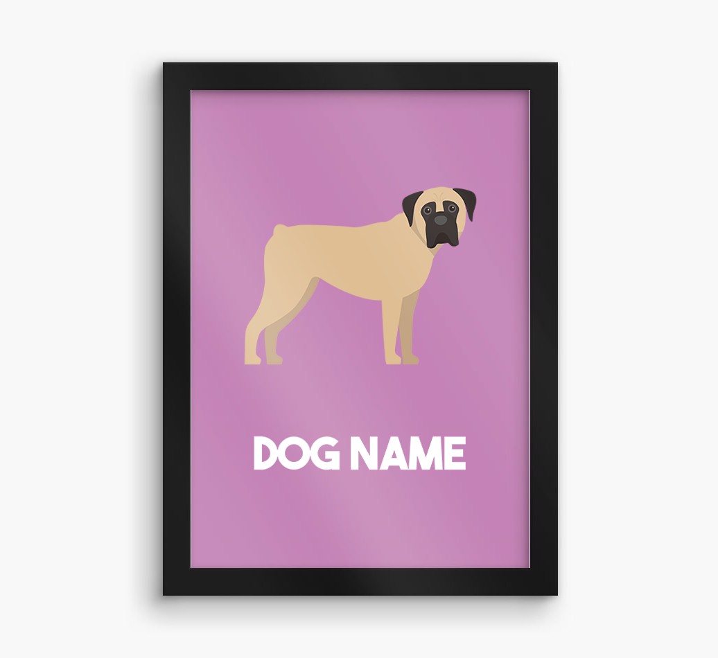 Dog Name & Profile: Personalised {breedFullName} Framed Print