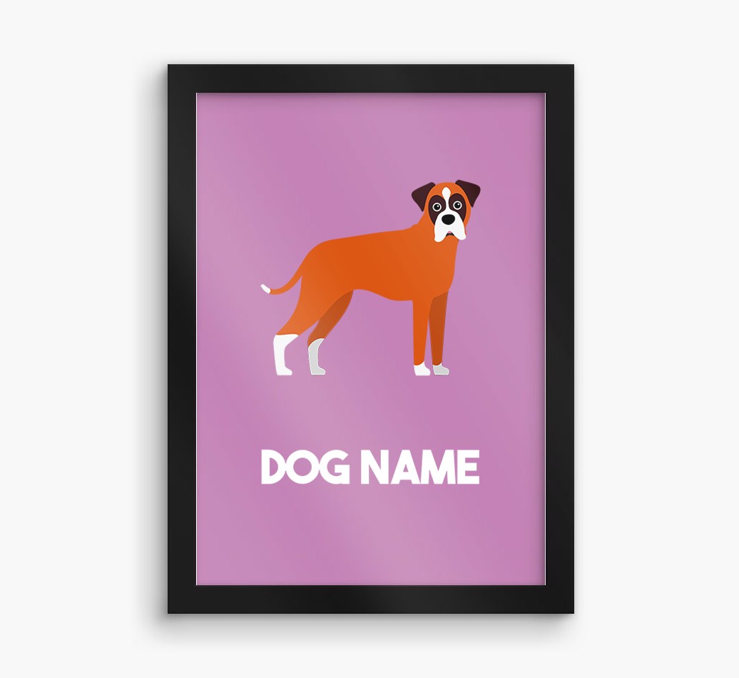 Dog Name & Profile: Personalised {breedFullName} Framed Print