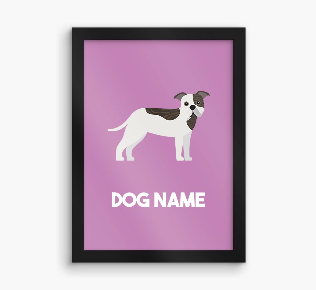 Dog Name & Profile: Personalized {breedFullName} Framed Print
