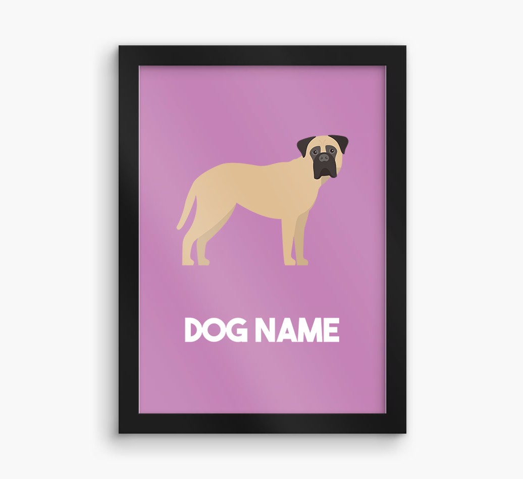 Dog Name & Profile: Personalised {breedFullName} Framed Print