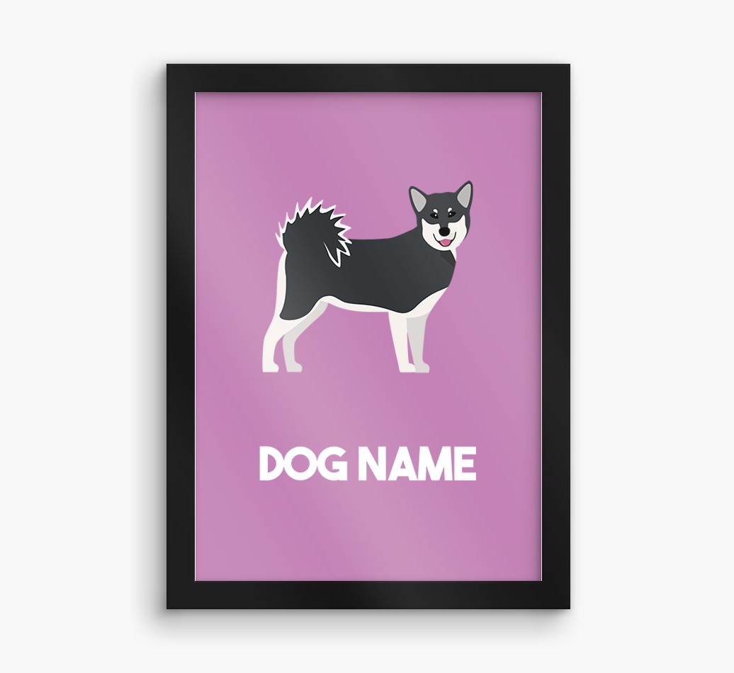 Dog Name & Profile: Personalised {breedFullName} Framed Print