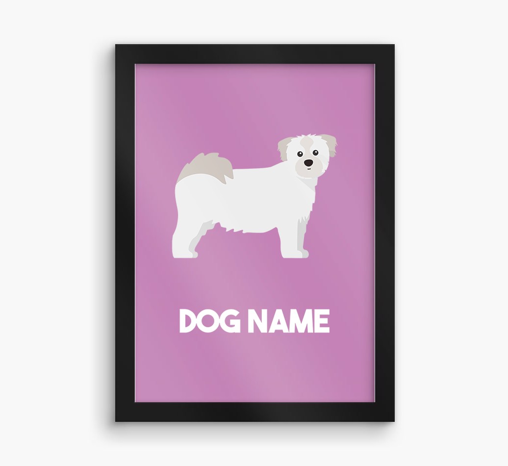 Dog Name & Profile: Personalised {breedFullName} Framed Print