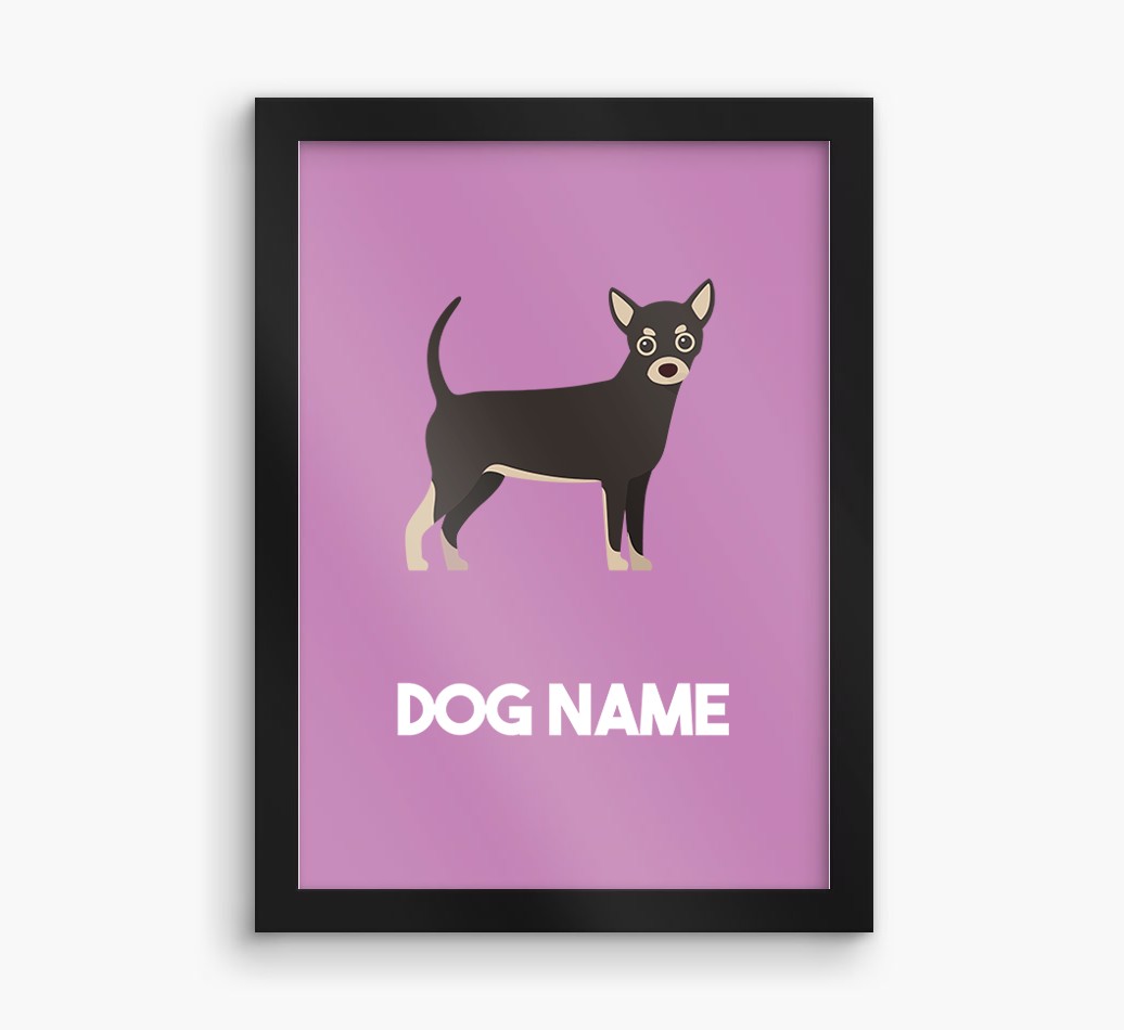 Dog Name & Profile: Personalised {breedFullName} Framed Print
