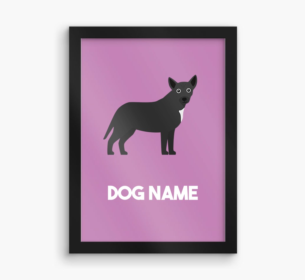 Dog Name & Profile: Personalised {breedFullName} Framed Print