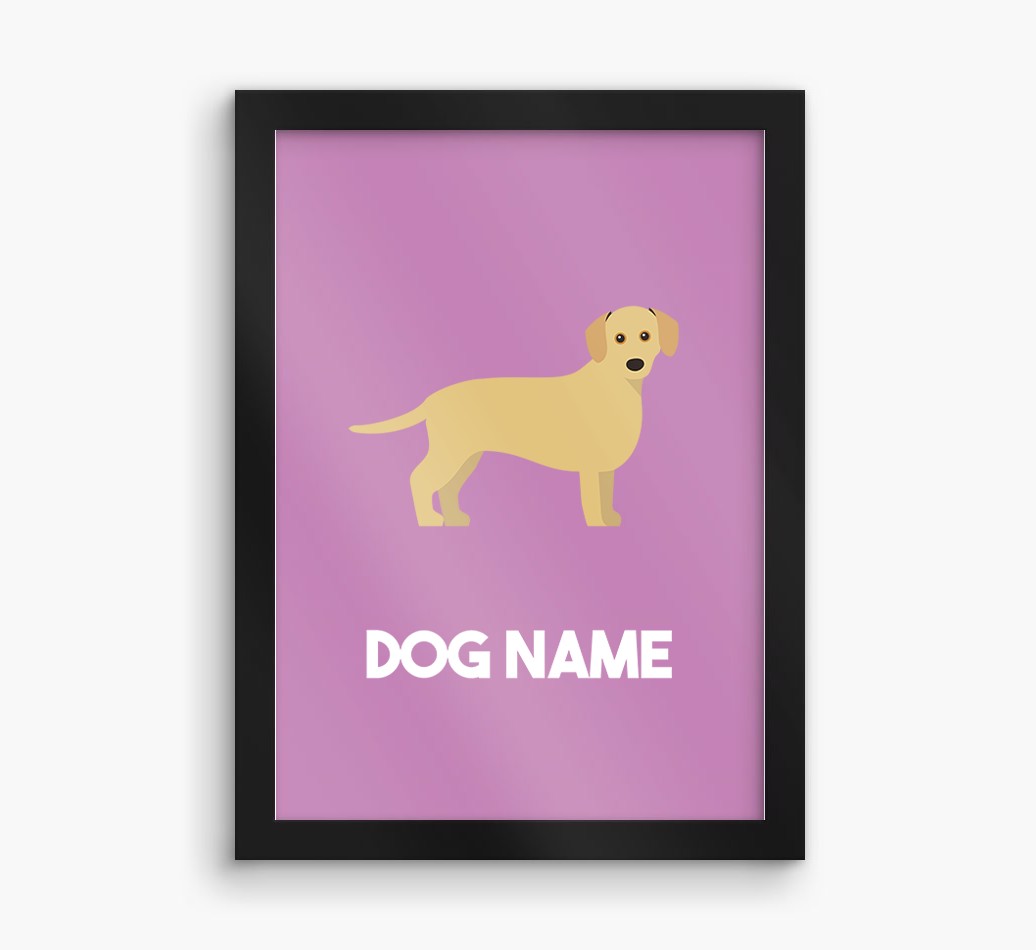 Dog Name & Profile: Personalised {breedFullName} Framed Print