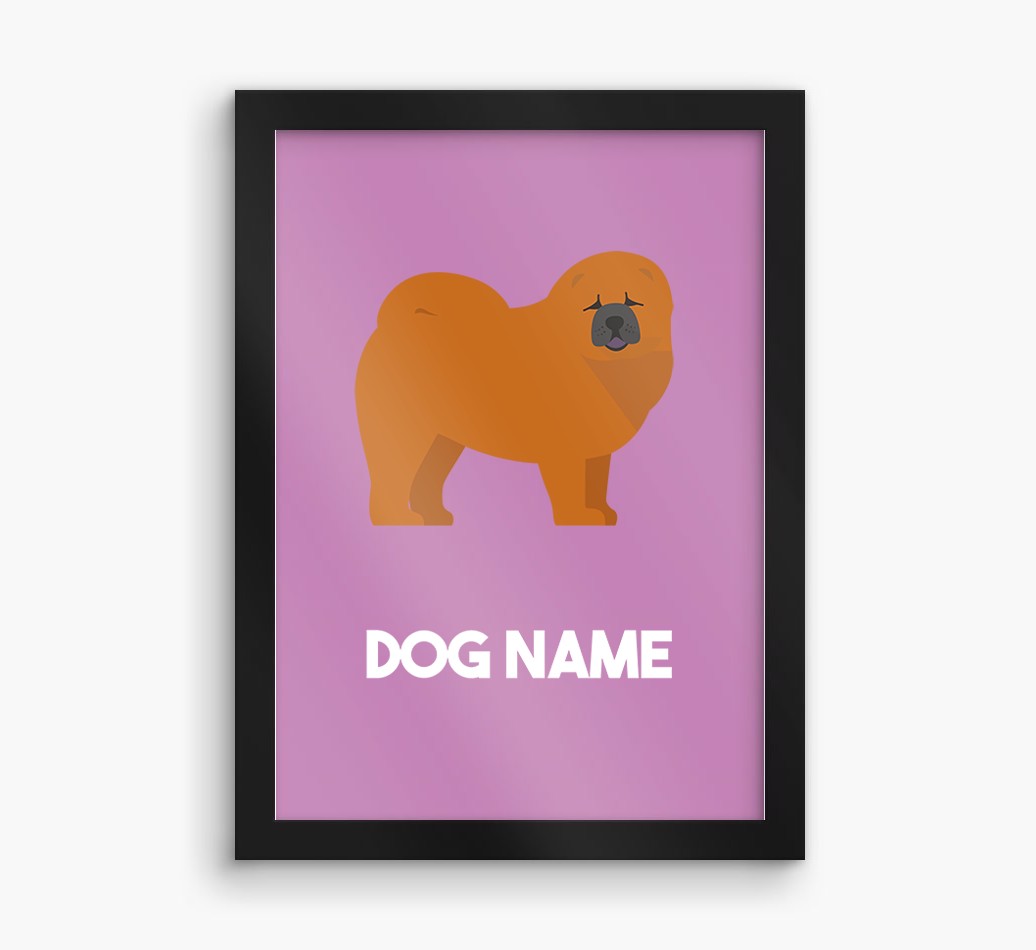Dog Name & Profile: Personalised {breedFullName} Framed Print