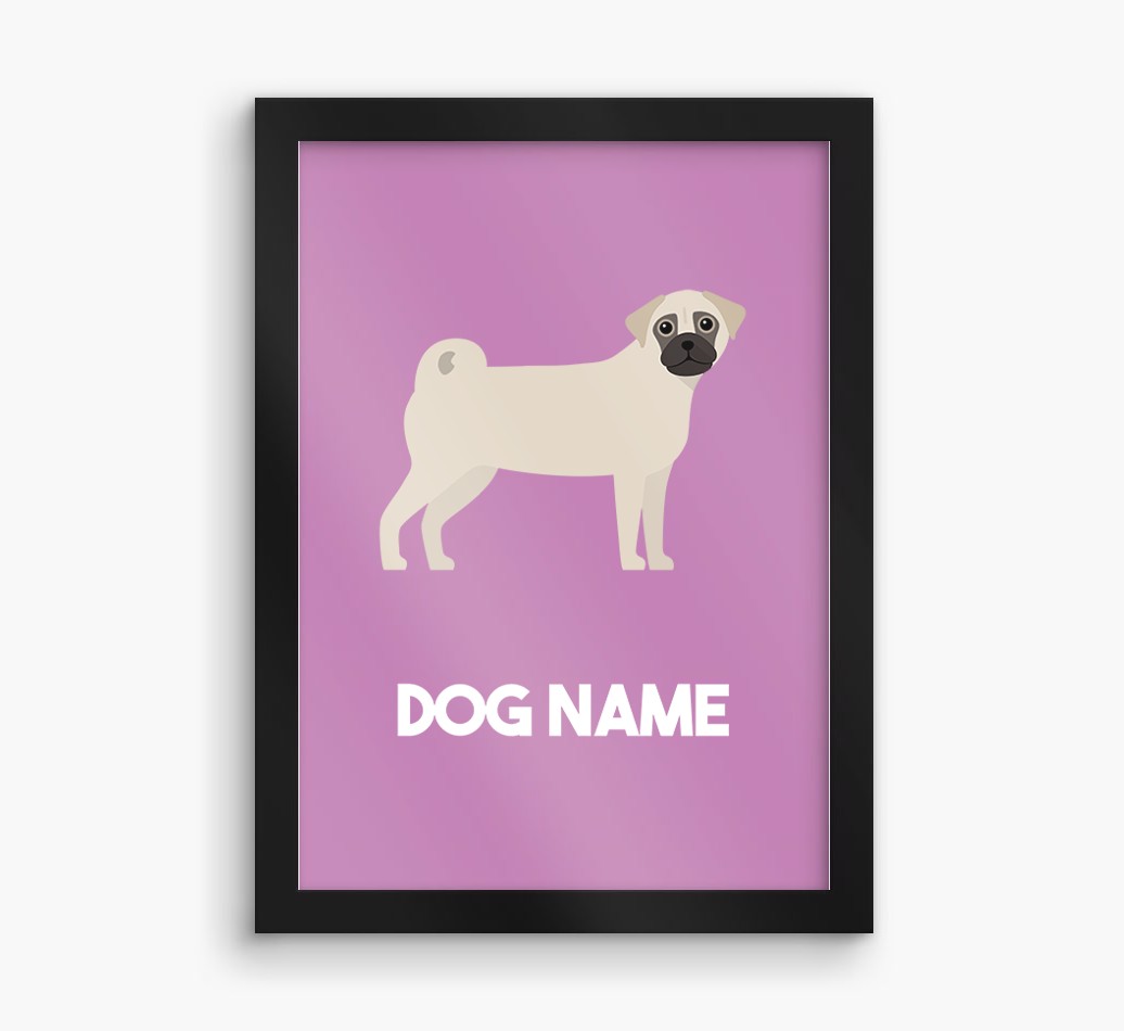 Dog Name & Profile: Personalised {breedFullName} Framed Print