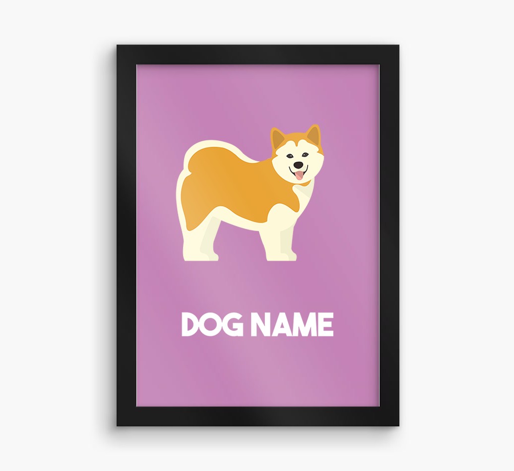Dog Name & Profile: Personalised {breedFullName} Framed Print