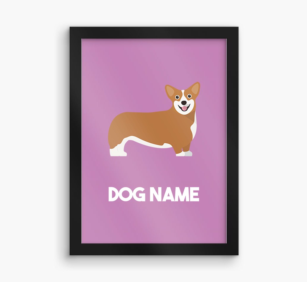 Dog Name & Profile: Personalised {breedFullName} Framed Print