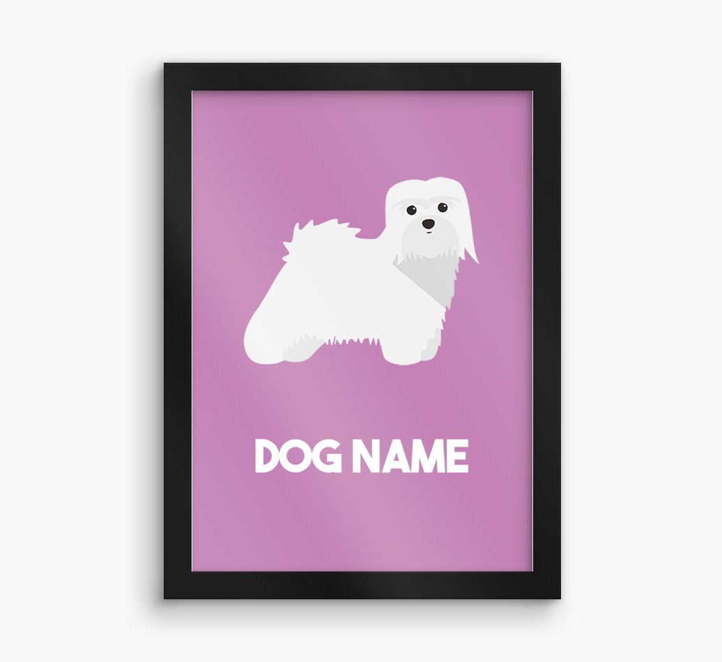 Dog Name & Profile: Personalised {breedFullName} Framed Print