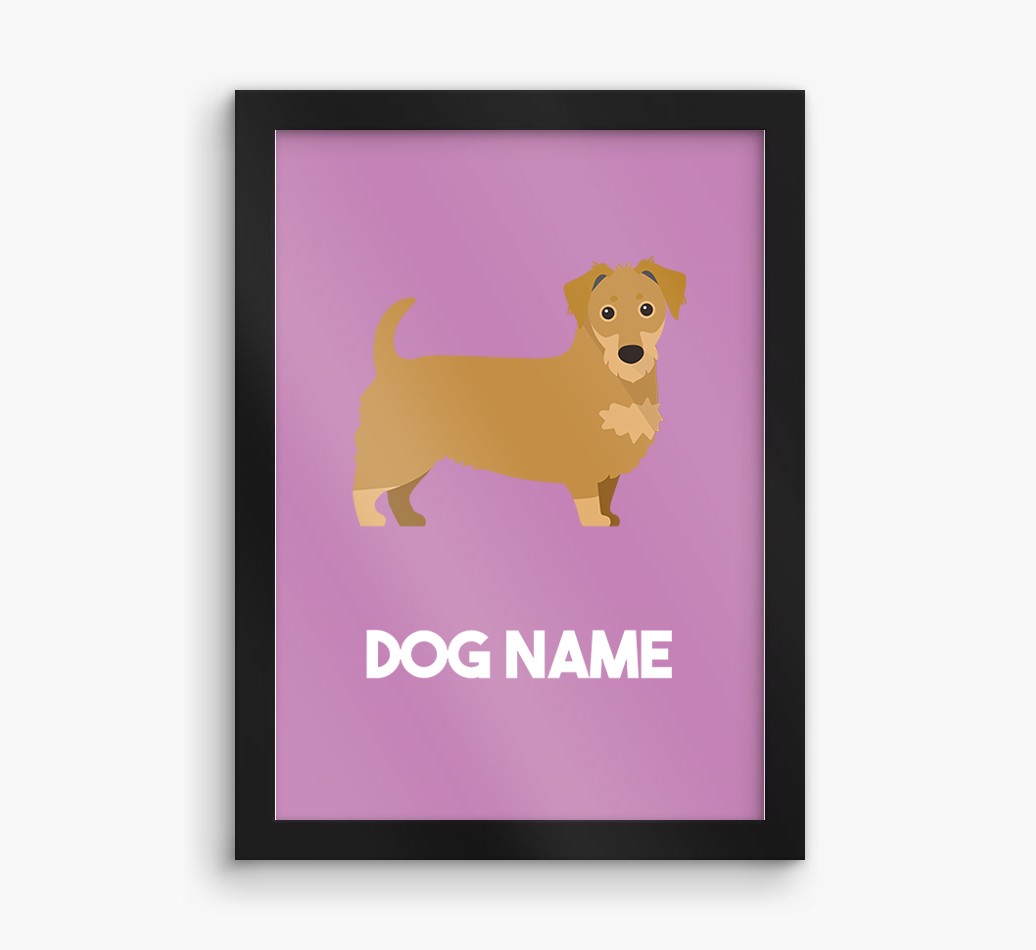 Dog Name & Profile: Personalised {breedFullName} Framed Print
