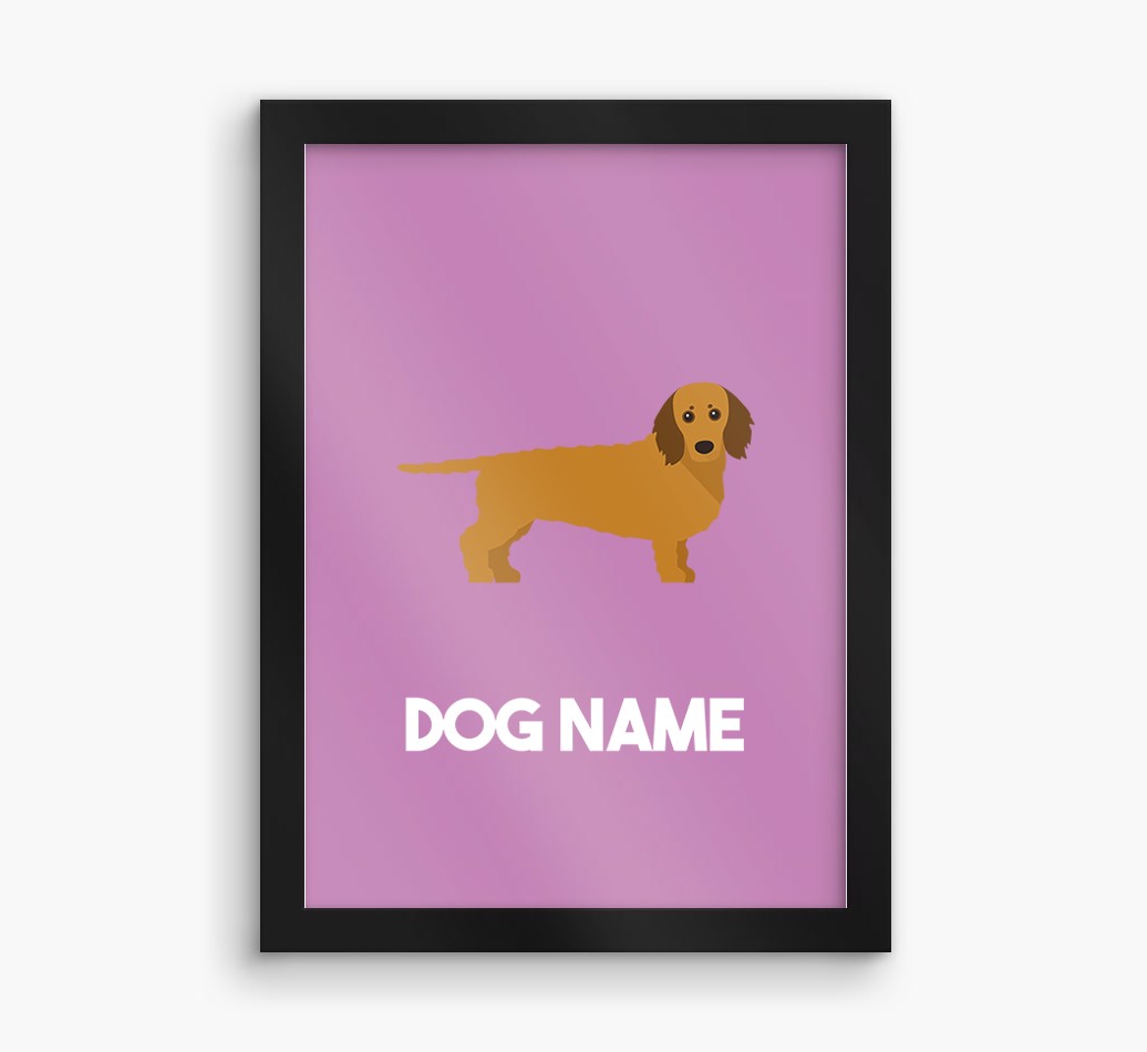 Dog Name & Profile: Personalised {breedFullName} Framed Print