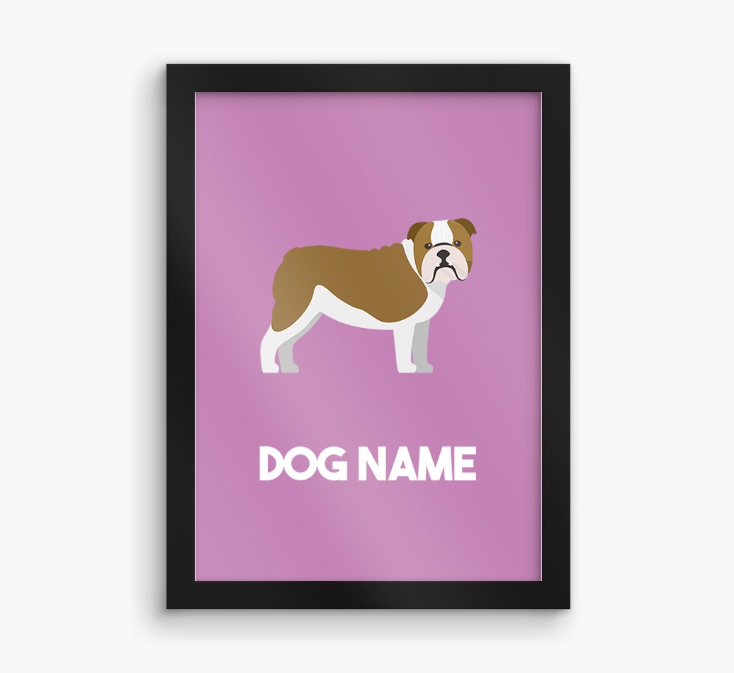 Dog Name & Profile: Personalised {breedFullName} Framed Print