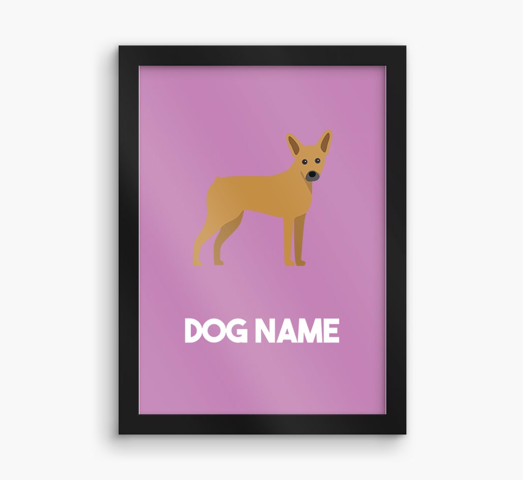 Dog Name & Profile: Personalised {breedFullName} Framed Print