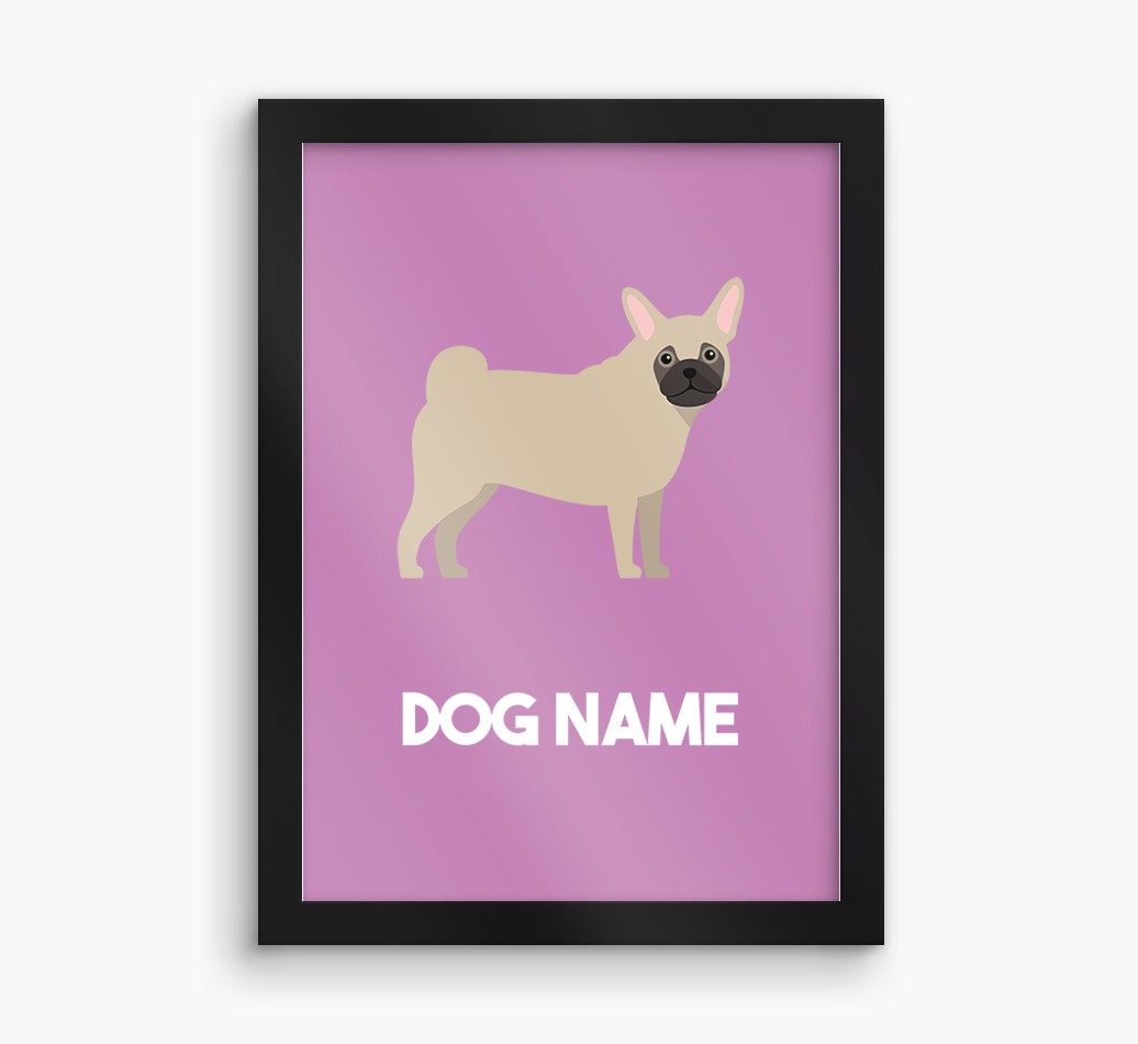Dog Name & Profile: Personalised {breedFullName} Framed Print