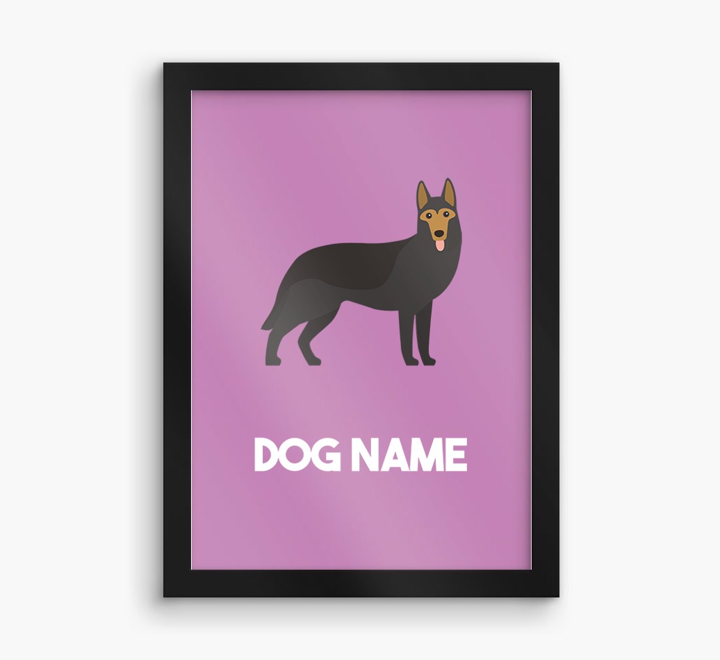 Dog Name & Profile: Personalised {breedFullName} Framed Print