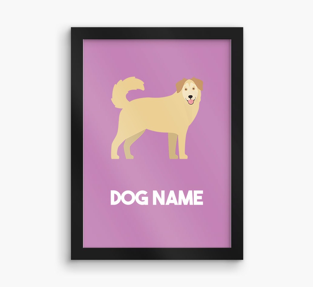 Dog Name & Profile: Personalised {breedFullName} Framed Print