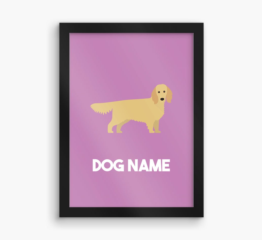 Dog Name & Profile: Personalised {breedFullName} Framed Print