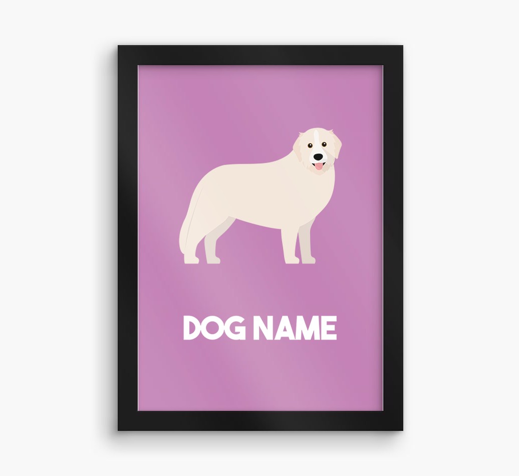 Dog Name & Profile: Personalised {breedFullName} Framed Print
