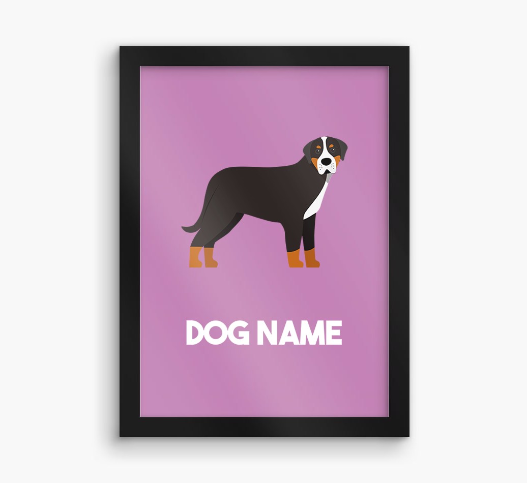 Dog Name & Profile: Personalised {breedFullName} Framed Print