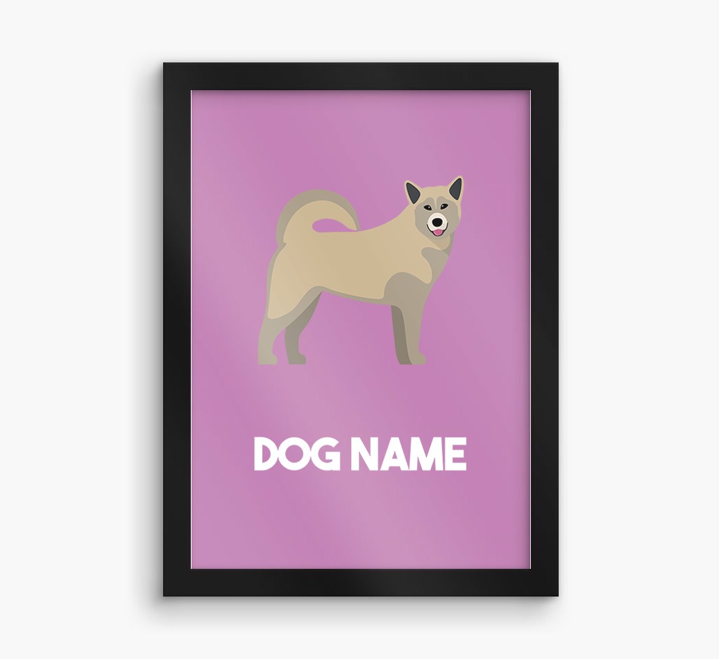Dog Name & Profile: Personalized {breedFullName} Framed Print