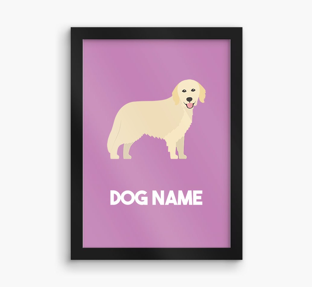 Dog Name & Profile: Personalised {breedFullName} Framed Print