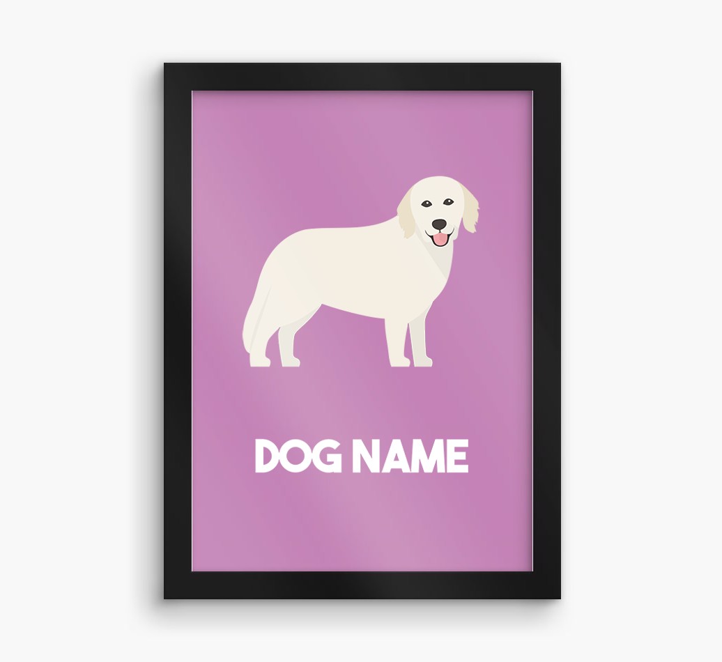 Dog Name & Profile: Personalised {breedFullName} Framed Print