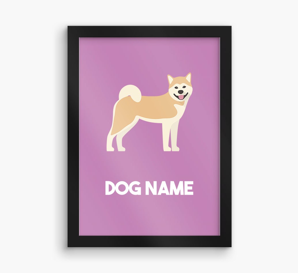 Dog Name & Profile: Personalized {breedFullName} Framed Print