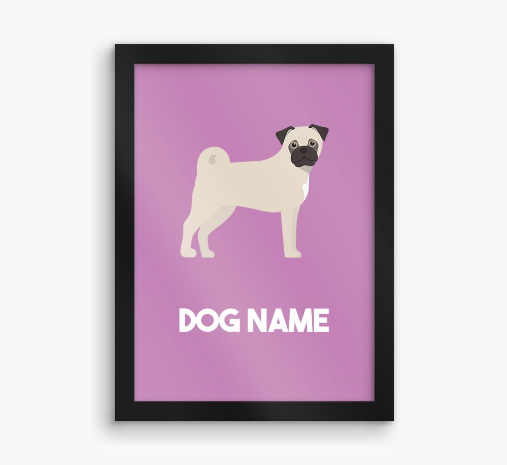 Dog Name & Profile: Personalized {breedFullName} Framed Print