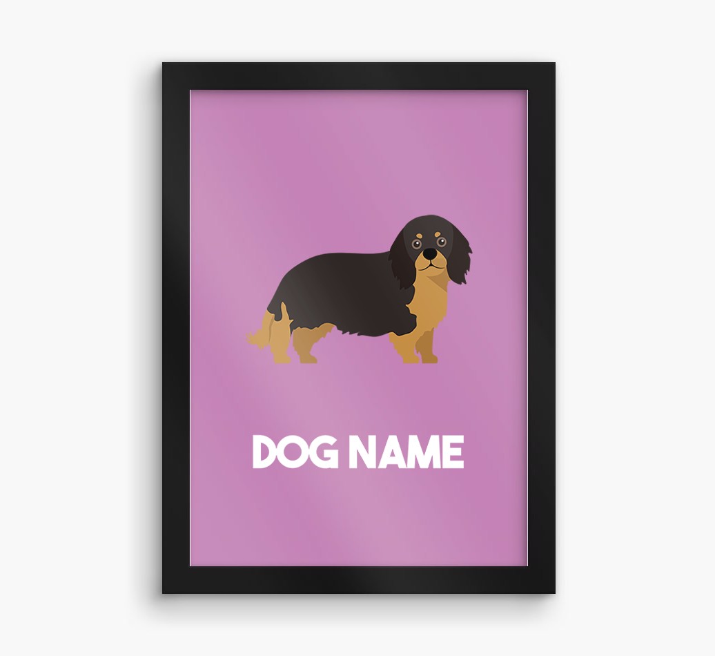 Dog Name & Profile: Personalised {breedFullName} Framed Print