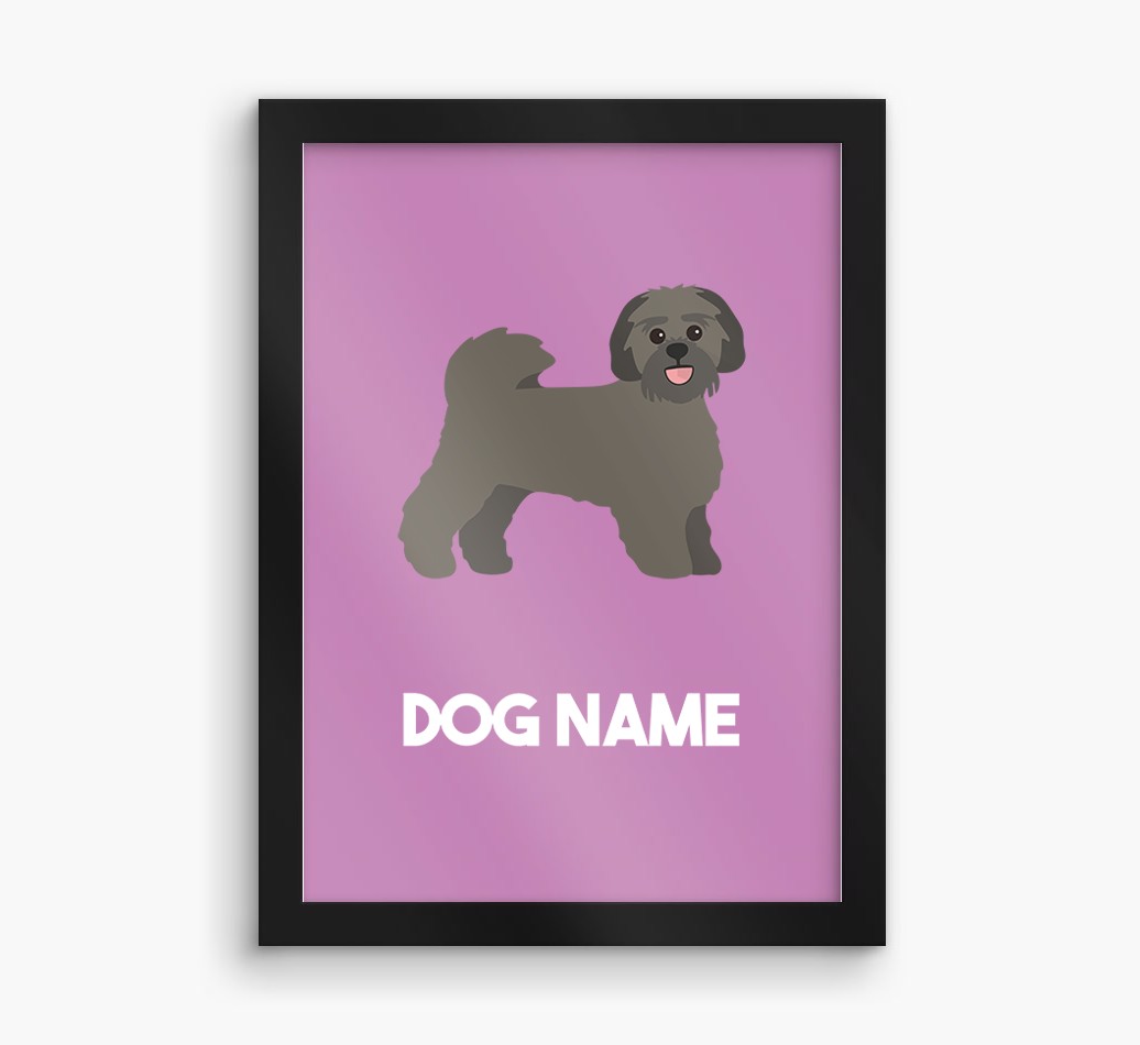 Dog Name & Profile: Personalised {breedFullName} Framed Print