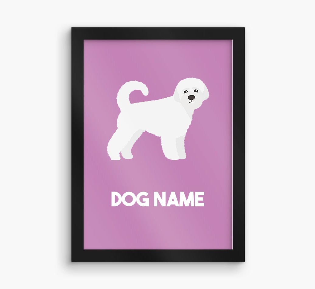 Dog Name & Profile: Personalised {breedFullName} Framed Print