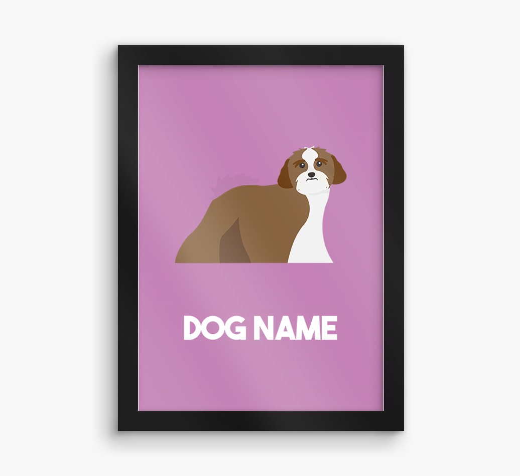 Dog Name & Profile: Personalised {breedFullName} Framed Print