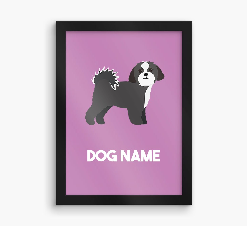 Dog Name & Profile: Personalised {breedFullName} Framed Print