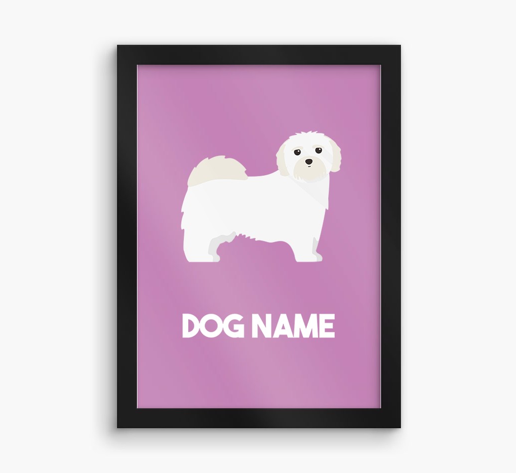 Dog Name & Profile: Personalised {breedFullName} Framed Print