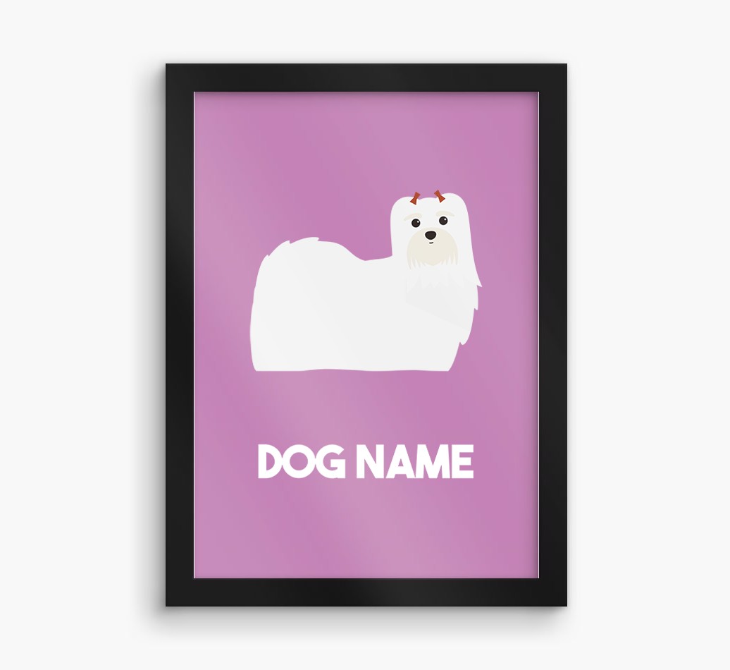 Dog Name & Profile: Personalized {breedFullName} Framed Print