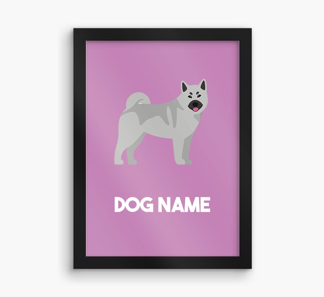 Dog Name & Profile: Personalized {breedFullName} Framed Print