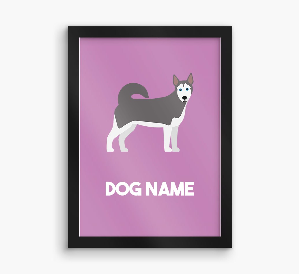 Dog Name & Profile: Personalised {breedFullName} Framed Print
