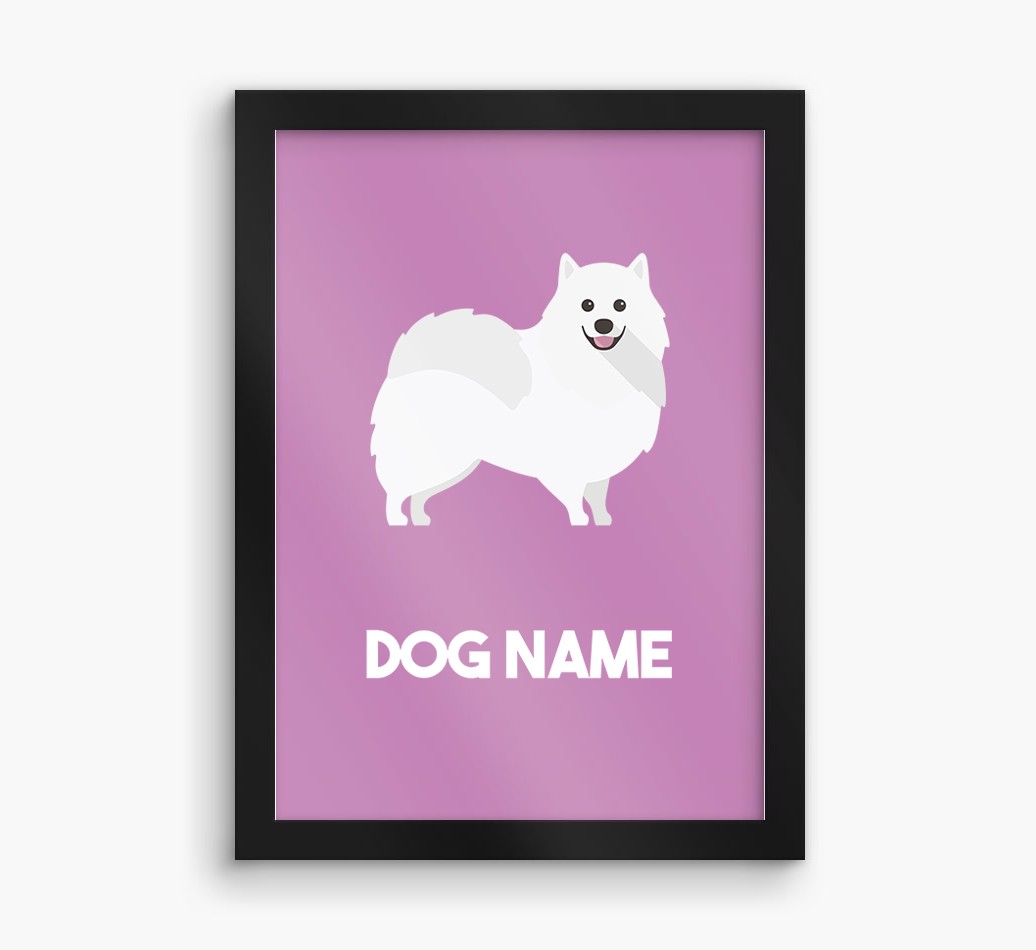 Dog Name & Profile: Personalised {breedFullName} Framed Print