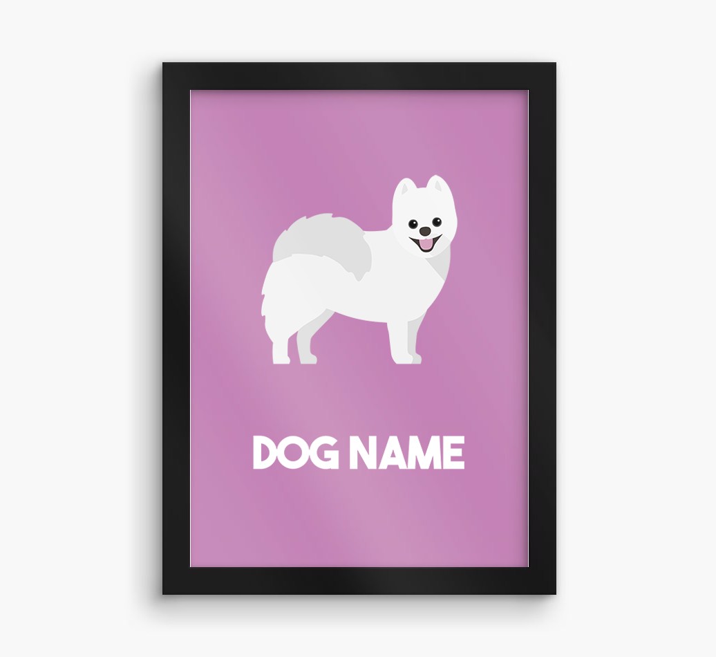 Dog Name & Profile: Personalised {breedFullName} Framed Print