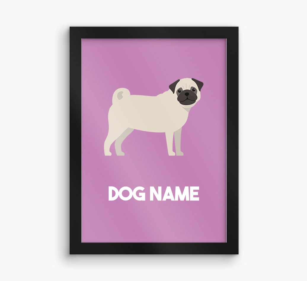 Dog Name & Profile: Personalised {breedFullName} Framed Print