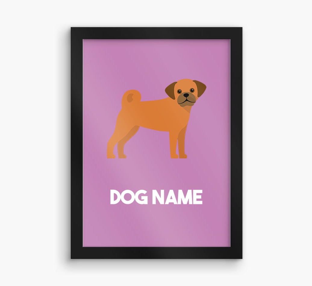 Dog Name & Profile: Personalised {breedFullName} Framed Print