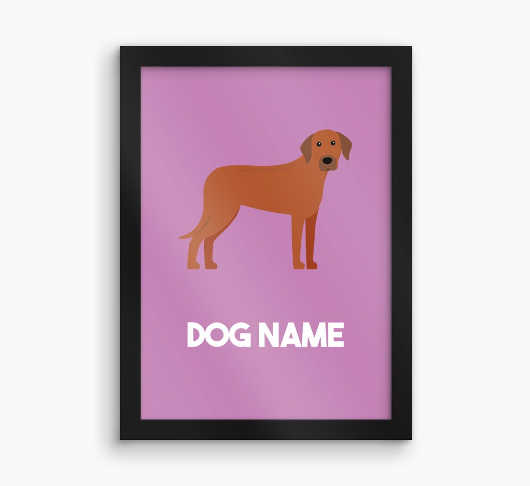 Dog Name & Profile: Personalised {breedFullName} Framed Print