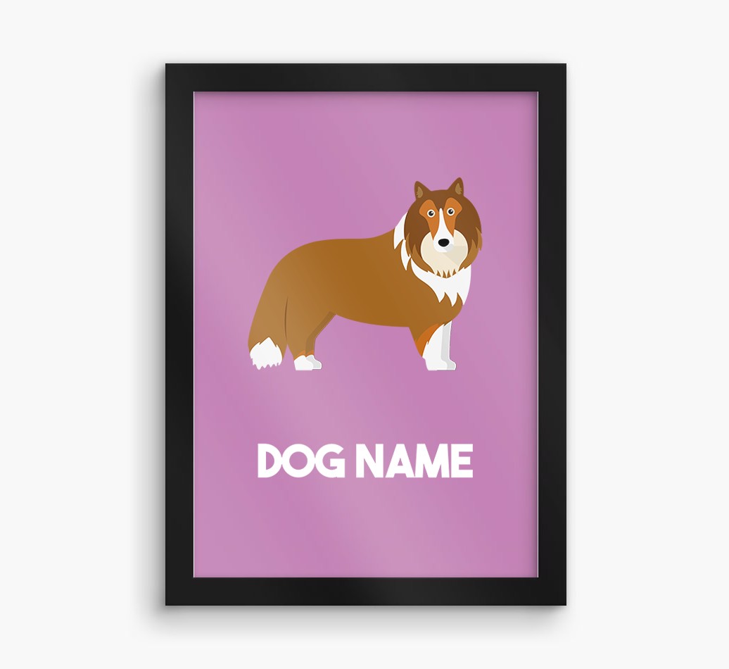 Dog Name & Profile: Personalised {breedFullName} Framed Print